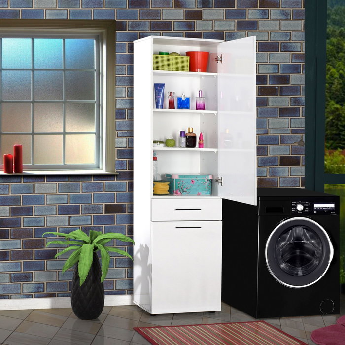 Hanah Home Armario Multiusos Blanco con Estantes y Cajón Adr-621-Pp-1